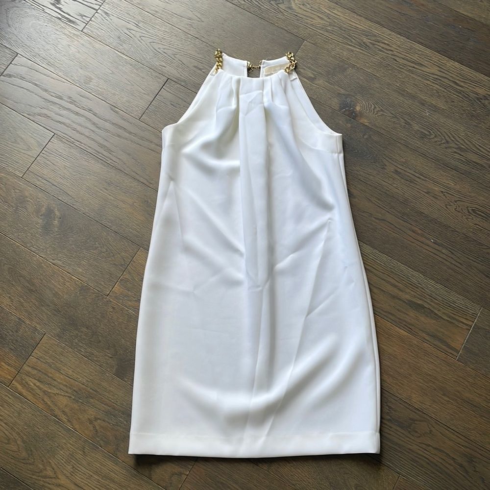 Michael Kors White Dress w/ Gold Chain